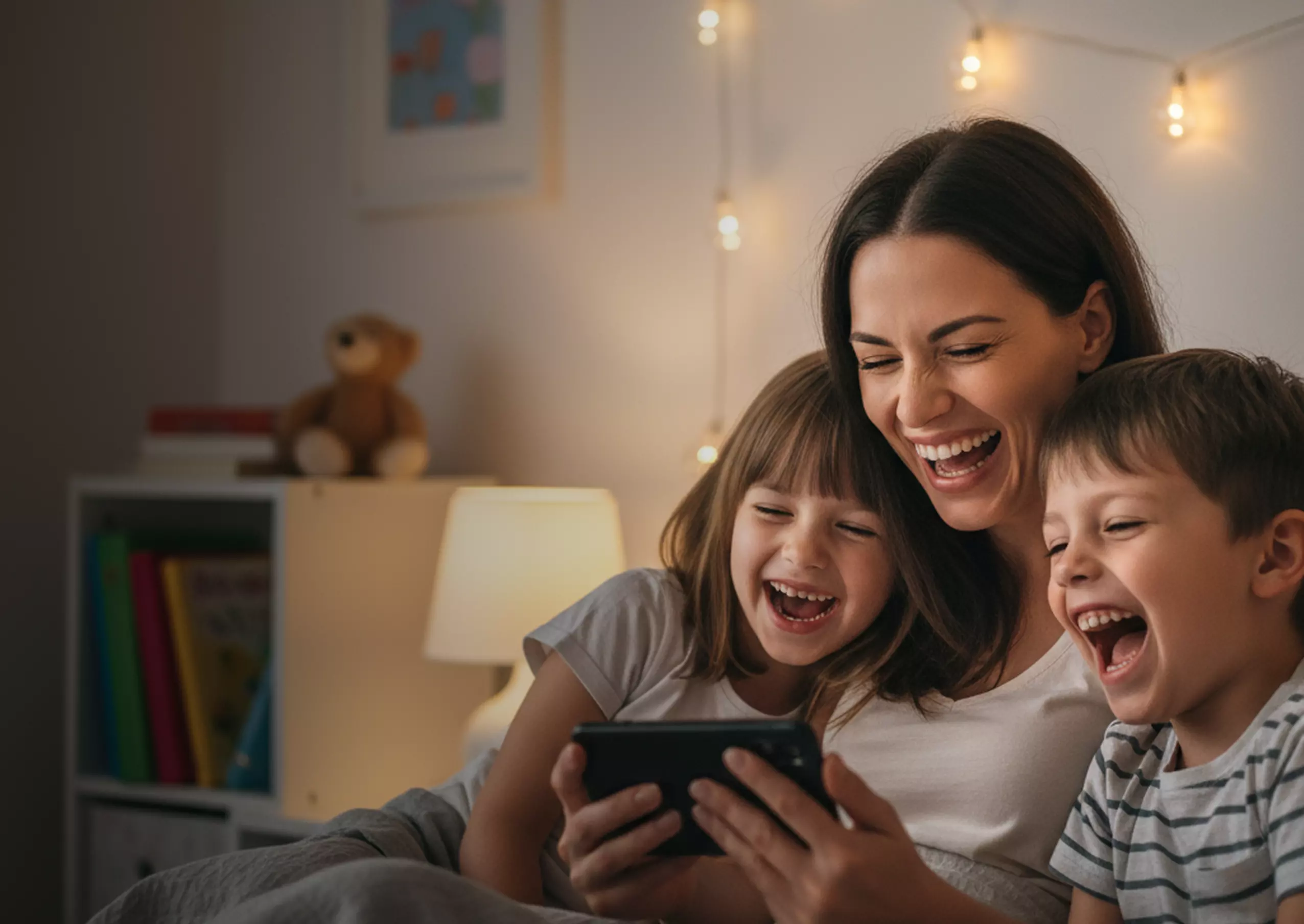 Parent reading bedtime story to child