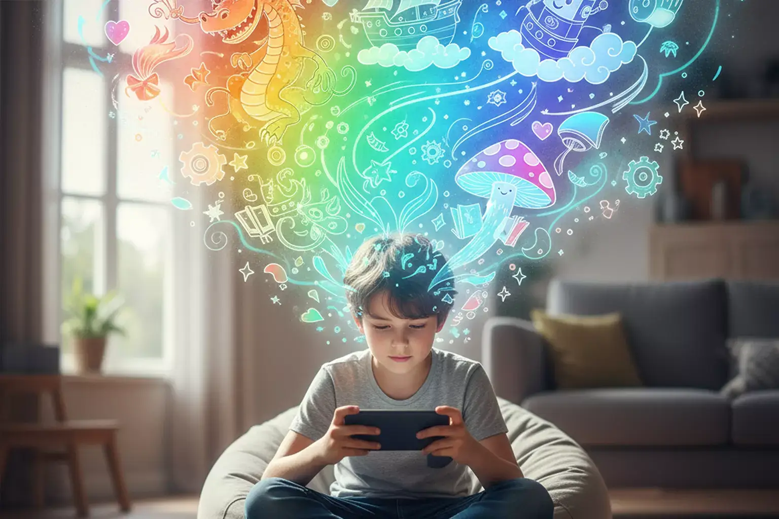 Children enjoying screen-free creative play