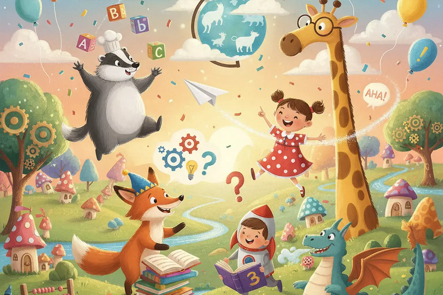 Colorful Laffari characters that help kids learn through stories