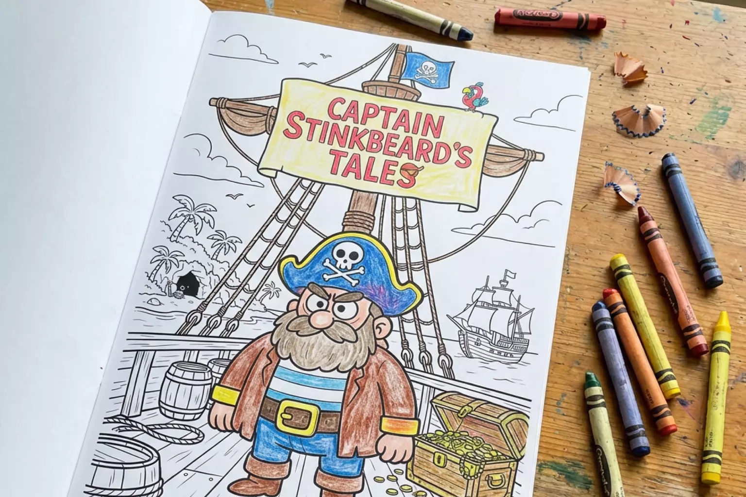 Captain Stinklebeard printable coloring page