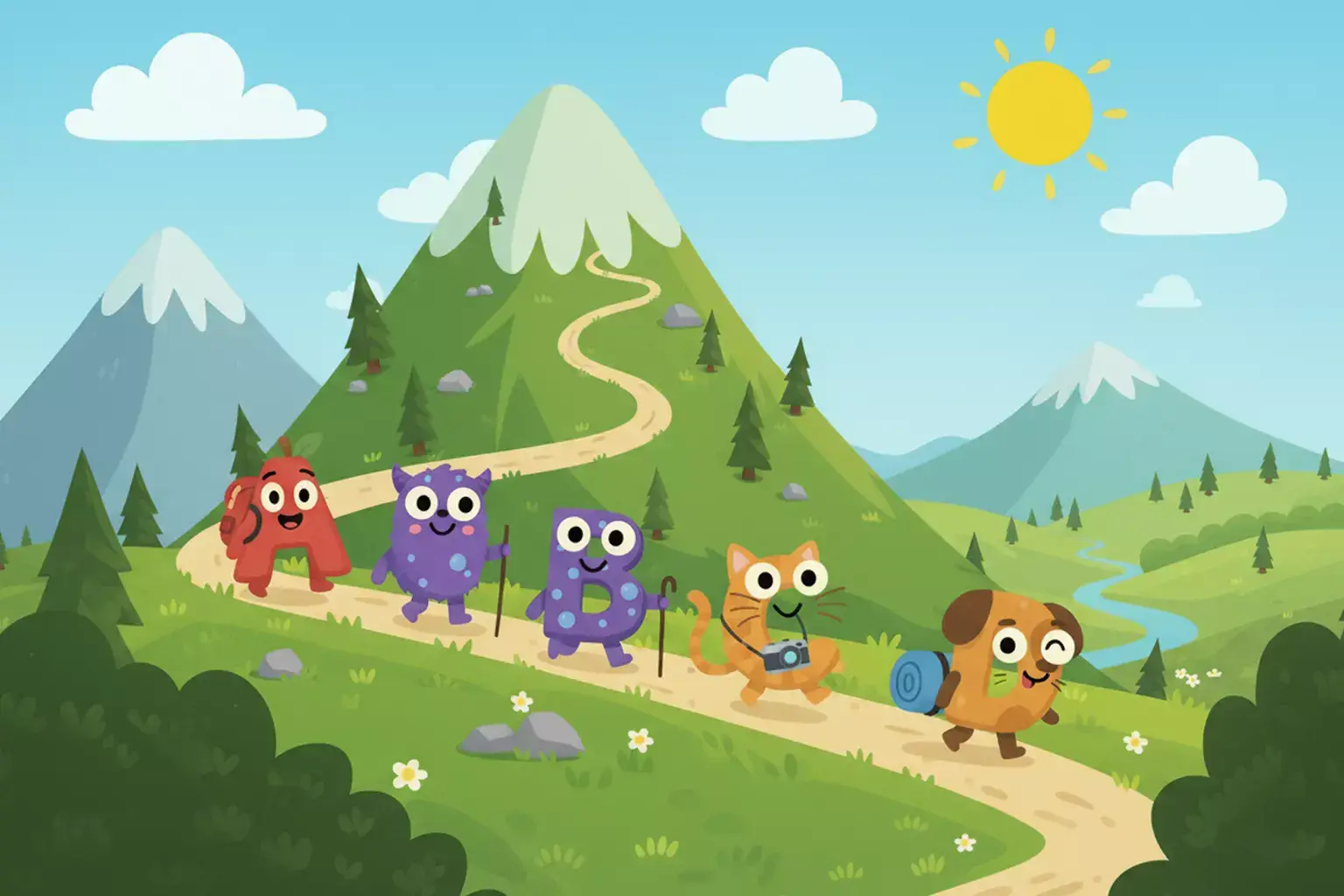 Letter Town animated classroom with letters