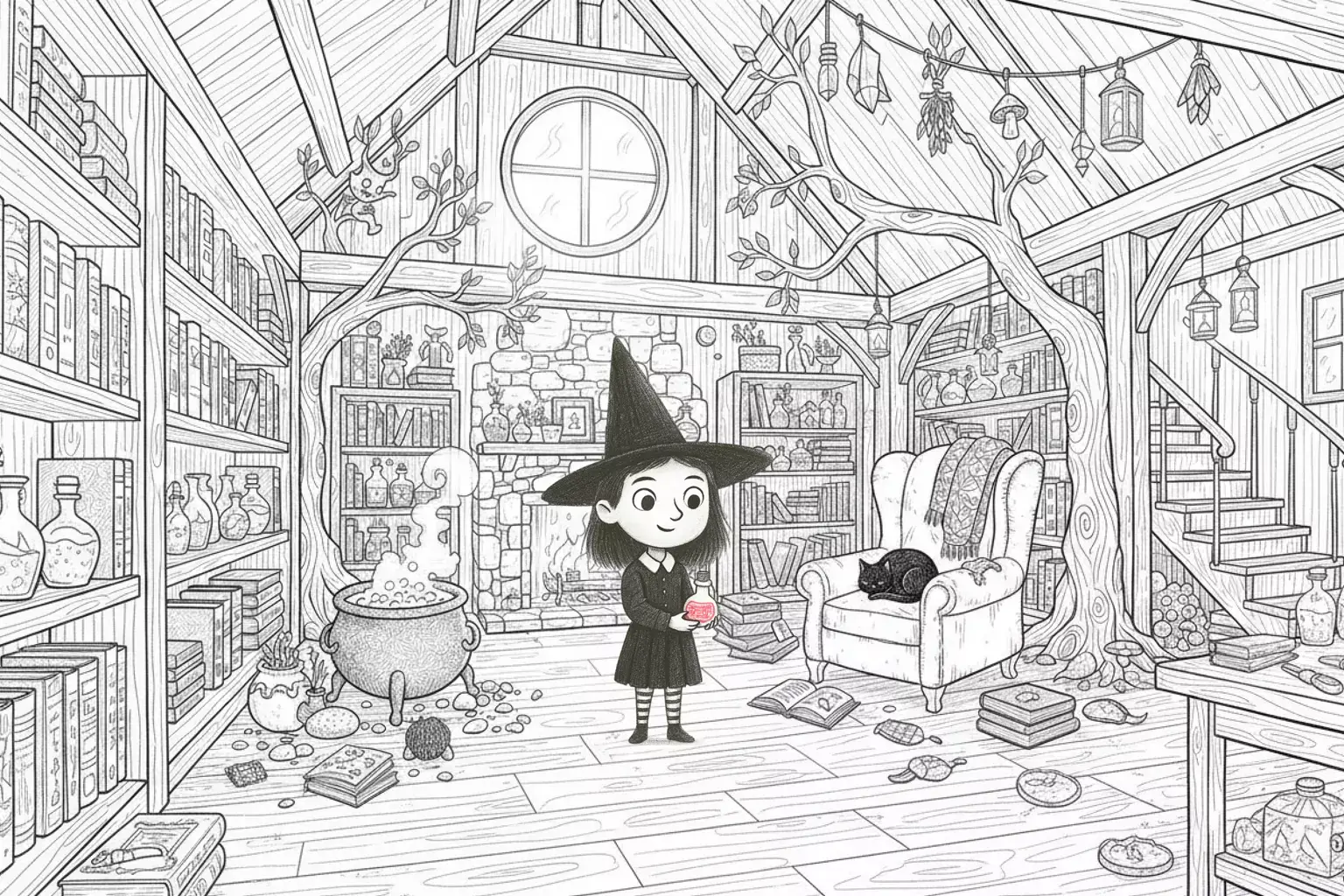 The Kind Witch Hazel casting a kind spell in a cozy forest